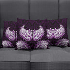New Zealand Ta Moko Pillow Cover Aotearoa Maori Chest Tattoo Purple