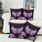 New Zealand Ta Moko Pillow Cover Aotearoa Maori Chest Tattoo Purple
