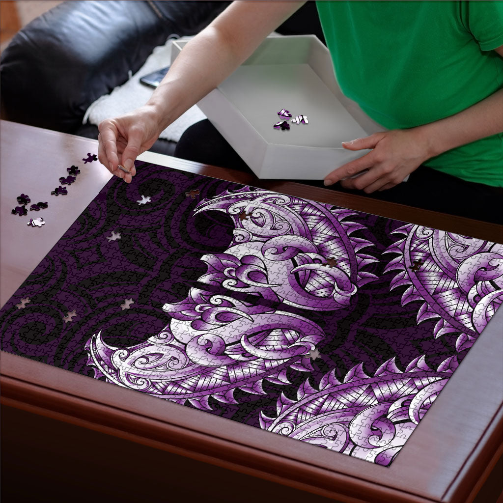 New Zealand Ta Moko Puzzle Aotearoa Maori Chest Tattoo Purple