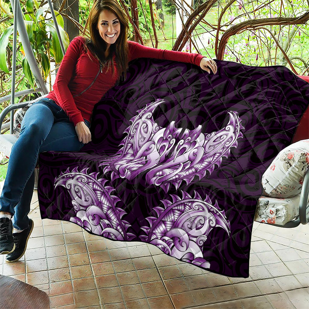 New Zealand Ta Moko Quilt Aotearoa Maori Chest Tattoo Purple