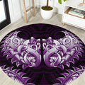 New Zealand Ta Moko Round Carpet Aotearoa Maori Chest Tattoo Purple