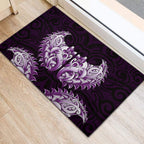 New Zealand Ta Moko Rubber Doormat Aotearoa Maori Chest Tattoo Purple