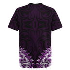 New Zealand Ta Moko Rugby Jersey Aotearoa Maori Chest Tattoo Purple