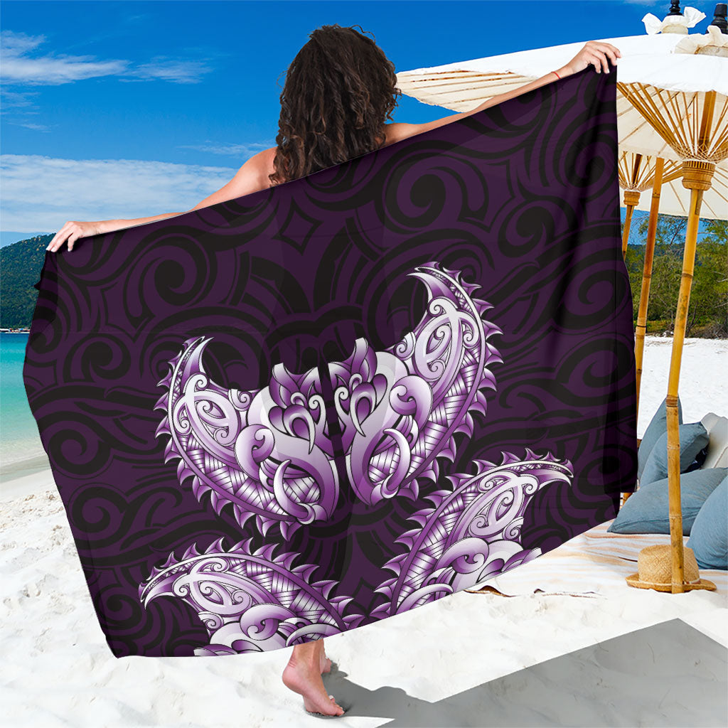 New Zealand Ta Moko Sarong Aotearoa Maori Chest Tattoo Purple