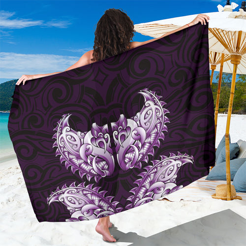 New Zealand Ta Moko Sarong Aotearoa Maori Chest Tattoo Purple
