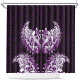 New Zealand Ta Moko Shower Curtain Aotearoa Maori Chest Tattoo Purple