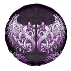 New Zealand Ta Moko Spare Tire Cover Aotearoa Maori Chest Tattoo Purple
