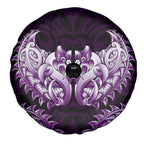 New Zealand Ta Moko Spare Tire Cover Aotearoa Maori Chest Tattoo Purple