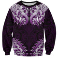 New Zealand Ta Moko Sweatshirt Aotearoa Maori Chest Tattoo Purple