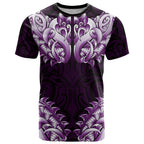 New Zealand Ta Moko T Shirt Aotearoa Maori Chest Tattoo Purple
