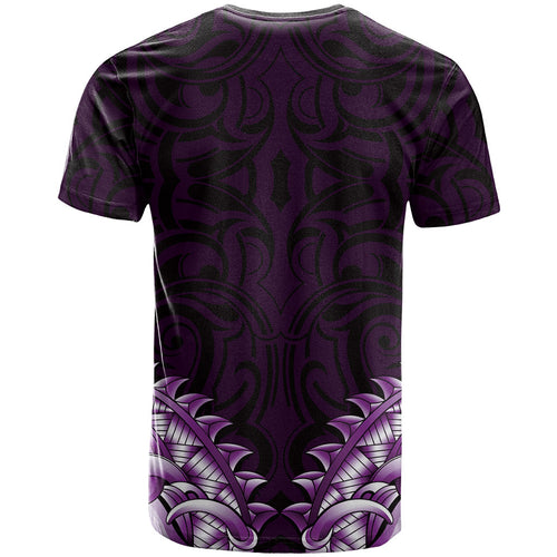 New Zealand Ta Moko T Shirt Aotearoa Maori Chest Tattoo Purple