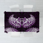 New Zealand Ta Moko Tablecloth Aotearoa Maori Chest Tattoo Purple