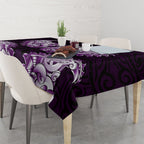 New Zealand Ta Moko Tablecloth Aotearoa Maori Chest Tattoo Purple