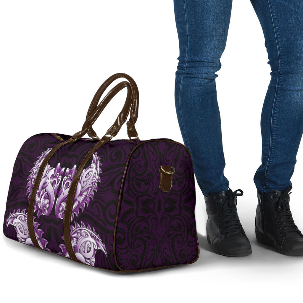 New Zealand Ta Moko Travel Bag Aotearoa Maori Chest Tattoo Purple