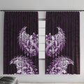 New Zealand Ta Moko Window Curtain Aotearoa Maori Chest Tattoo Purple