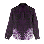 New Zealand Ta Moko Women Casual Shirt Aotearoa Maori Chest Tattoo Purple