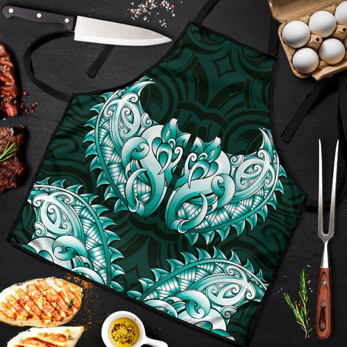 New Zealand Ta Moko Apron Aotearoa Maori Chest Tattoo Turquoise
