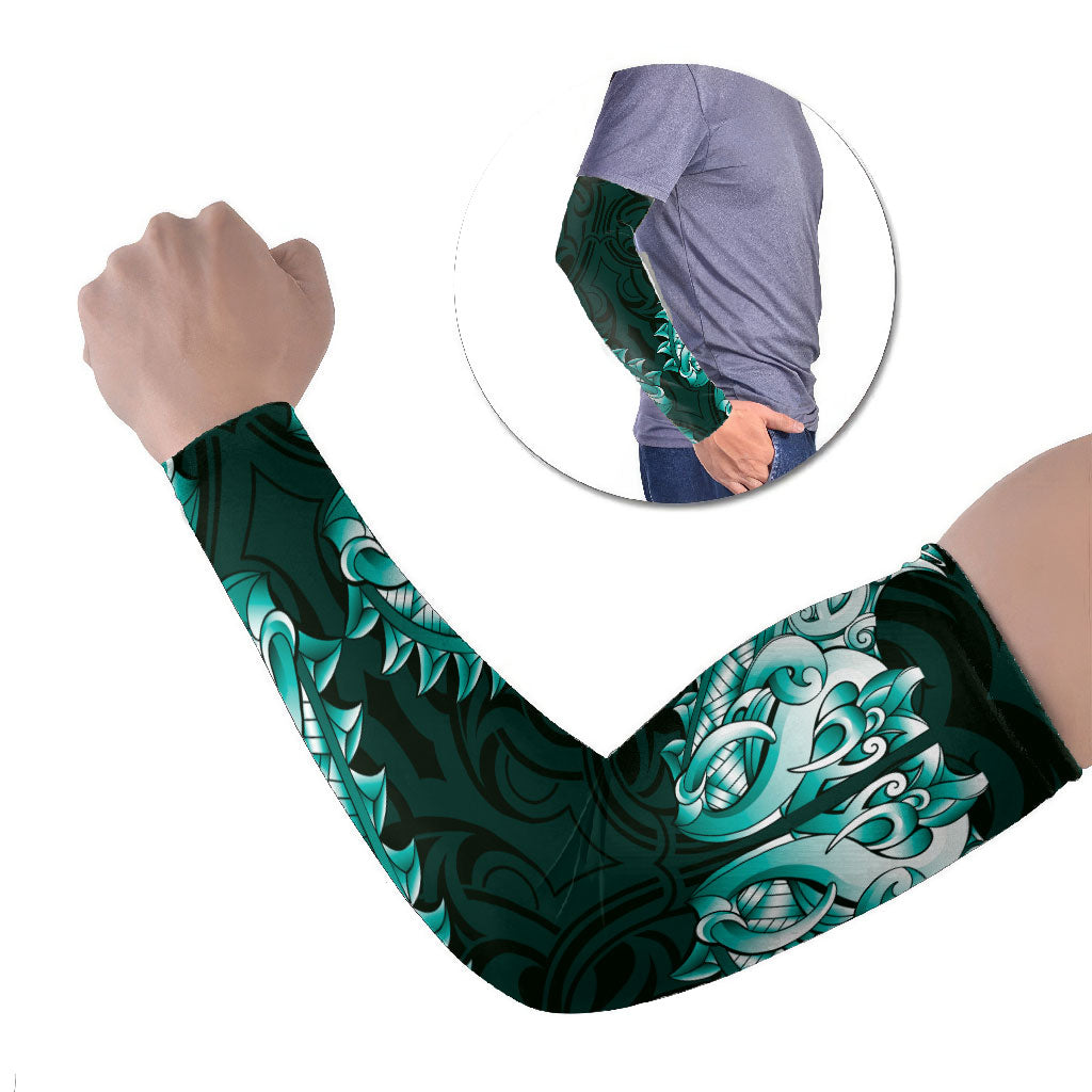 New Zealand Ta Moko Arm Sleeves Aotearoa Maori Chest Tattoo Turquoise