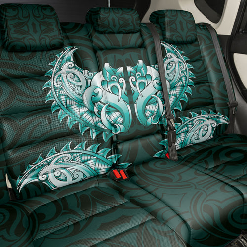 New Zealand Ta Moko Back Car Seat Cover Aotearoa Maori Chest Tattoo Turquoise