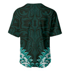 New Zealand Ta Moko Baseball Jersey Aotearoa Maori Chest Tattoo Turquoise
