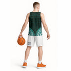 New Zealand Ta Moko Basketball Jersey Aotearoa Maori Chest Tattoo Turquoise