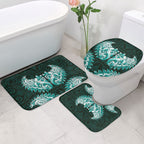 New Zealand Ta Moko Bathroom Set Aotearoa Maori Chest Tattoo Turquoise