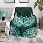 New Zealand Ta Moko Blanket Aotearoa Maori Chest Tattoo Turquoise