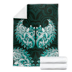 New Zealand Ta Moko Blanket Aotearoa Maori Chest Tattoo Turquoise