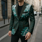 New Zealand Ta Moko Blazer Aotearoa Maori Chest Tattoo Turquoise