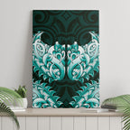 New Zealand Ta Moko Canvas Wall Art Aotearoa Maori Chest Tattoo Turquoise
