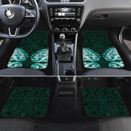 New Zealand Ta Moko Car Mats Aotearoa Maori Chest Tattoo Turquoise