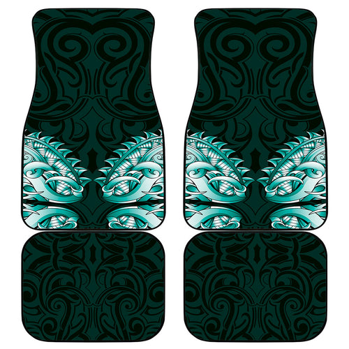 New Zealand Ta Moko Car Mats Aotearoa Maori Chest Tattoo Turquoise