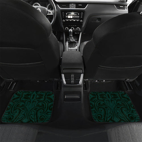 New Zealand Ta Moko Car Mats Aotearoa Maori Chest Tattoo Turquoise