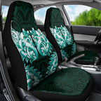 New Zealand Ta Moko Car Seat Cover Aotearoa Maori Chest Tattoo Turquoise