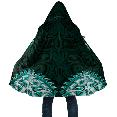New Zealand Ta Moko Cloak Aotearoa Maori Chest Tattoo Turquoise
