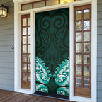 New Zealand Ta Moko Door Cover Aotearoa Maori Chest Tattoo Turquoise