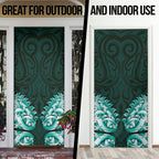 New Zealand Ta Moko Door Cover Aotearoa Maori Chest Tattoo Turquoise