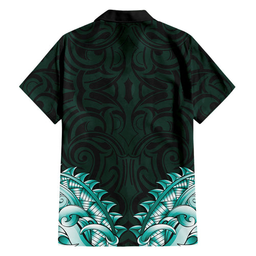 New Zealand Ta Moko Hawaiian Shirt Aotearoa Maori Chest Tattoo Turquoise