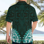 New Zealand Ta Moko Hawaiian Shirt Aotearoa Maori Chest Tattoo Turquoise