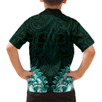 New Zealand Ta Moko Hawaiian Shirt Aotearoa Maori Chest Tattoo Turquoise
