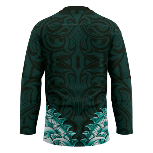 New Zealand Ta Moko Hockey Jersey Aotearoa Maori Chest Tattoo Turquoise