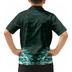 New Zealand Ta Moko Kid Hawaiian Shirt Aotearoa Maori Chest Tattoo Turquoise LT14