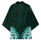 New Zealand Ta Moko Kimono Aotearoa Maori Chest Tattoo Turquoise