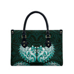 New Zealand Ta Moko Leather Bag Aotearoa Maori Chest Tattoo Turquoise