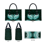 New Zealand Ta Moko Leather Bag Aotearoa Maori Chest Tattoo Turquoise