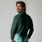 New Zealand Ta Moko Long Sleeve Polo Shirt Aotearoa Maori Chest Tattoo Turquoise