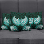 New Zealand Ta Moko Pillow Cover Aotearoa Maori Chest Tattoo Turquoise