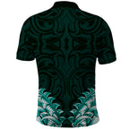 New Zealand Ta Moko Polo Shirt Aotearoa Maori Chest Tattoo Turquoise