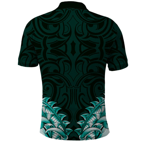 New Zealand Ta Moko Polo Shirt Aotearoa Maori Chest Tattoo Turquoise