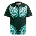 New Zealand Ta Moko Rugby Jersey Aotearoa Maori Chest Tattoo Turquoise